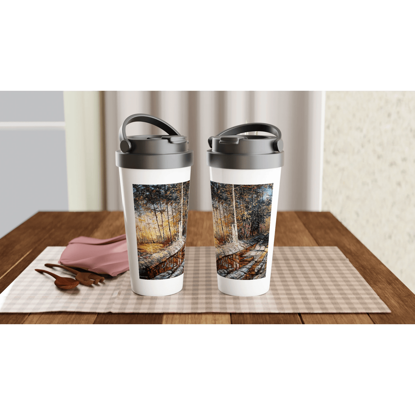 Summer end - White 15oz Stainless Steel Travel Mug - eduardgurevich