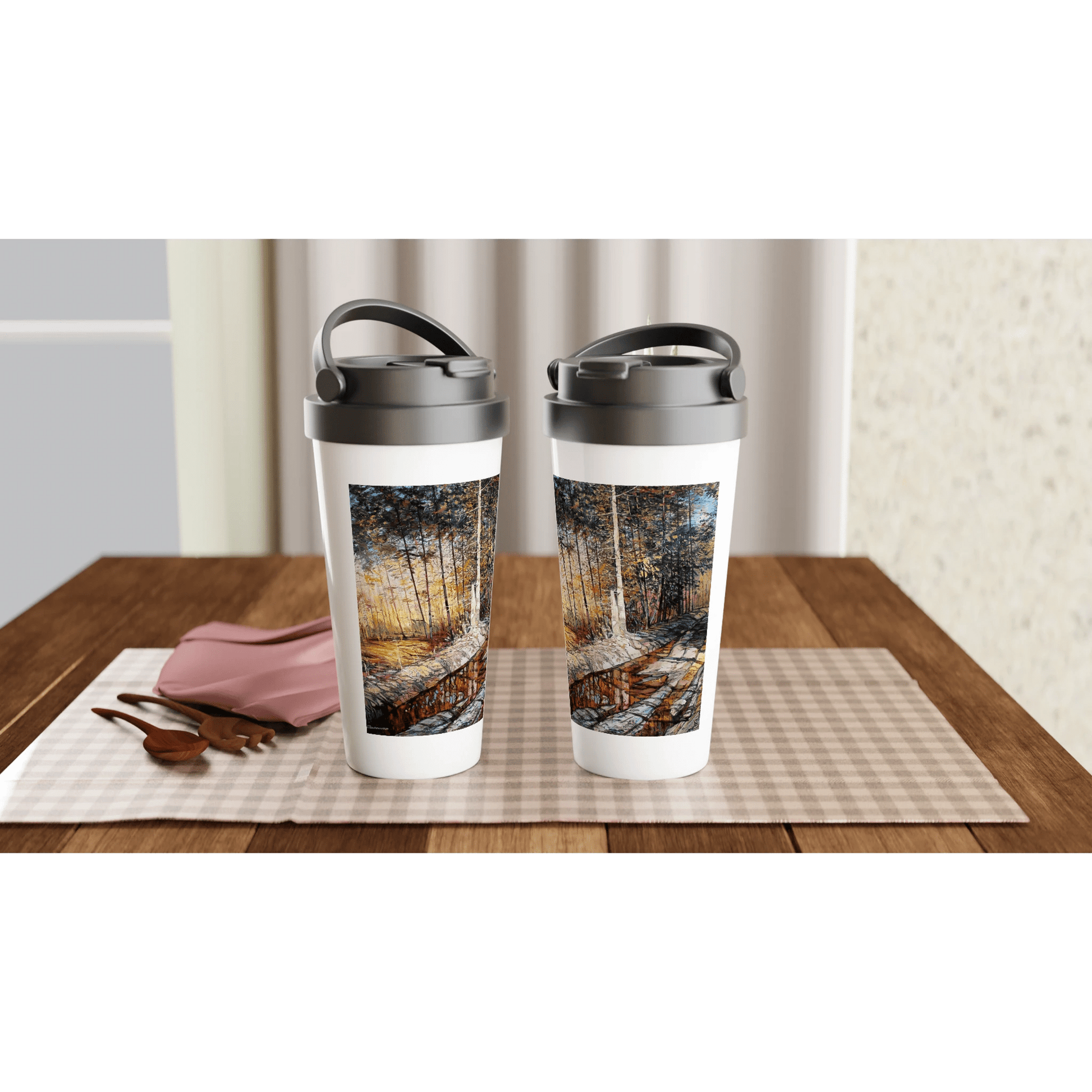 Summer end - White 15oz Stainless Steel Travel Mug - eduardgurevich
