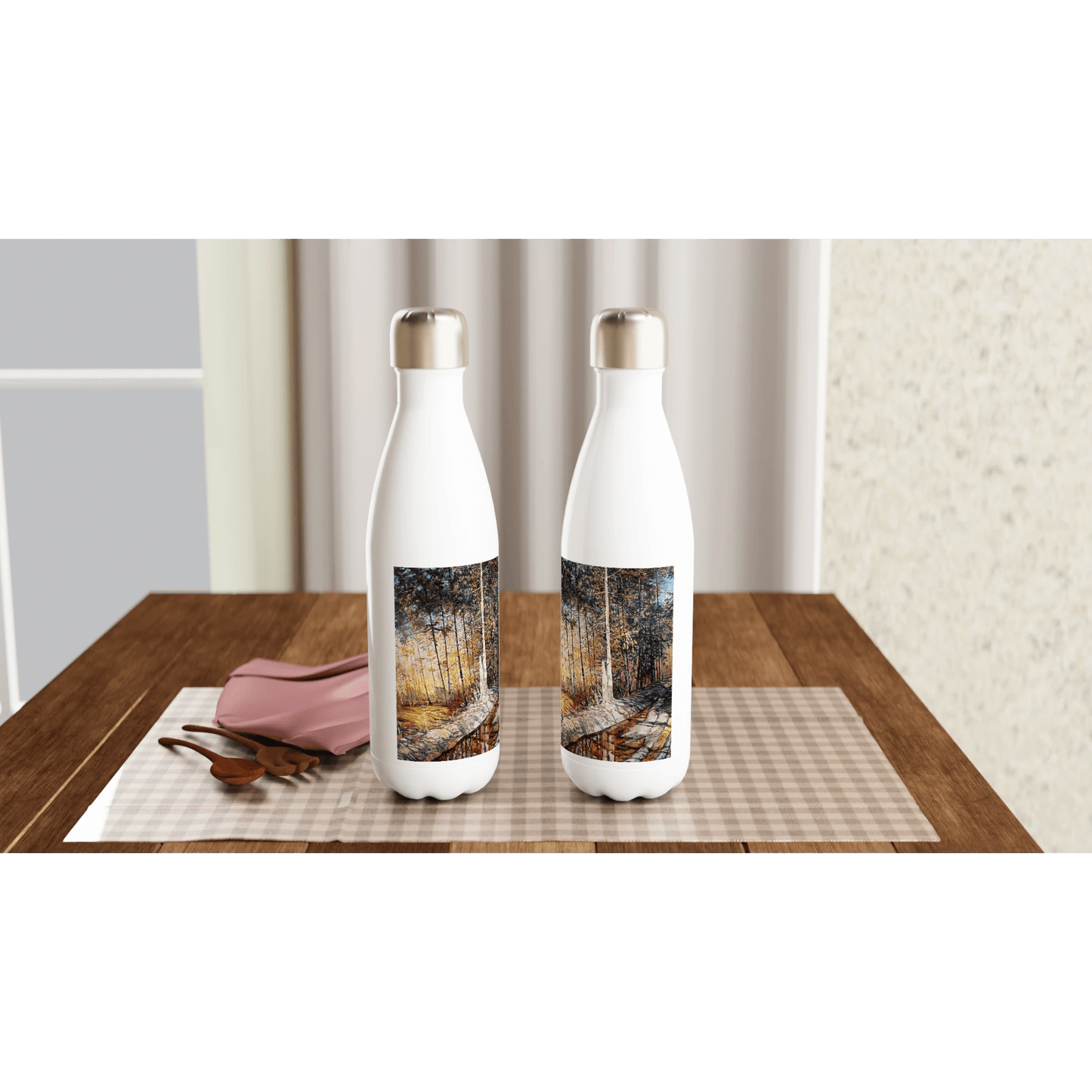 Summer end - White 17oz Stainless Steel Water Bottle - eduardgurevich