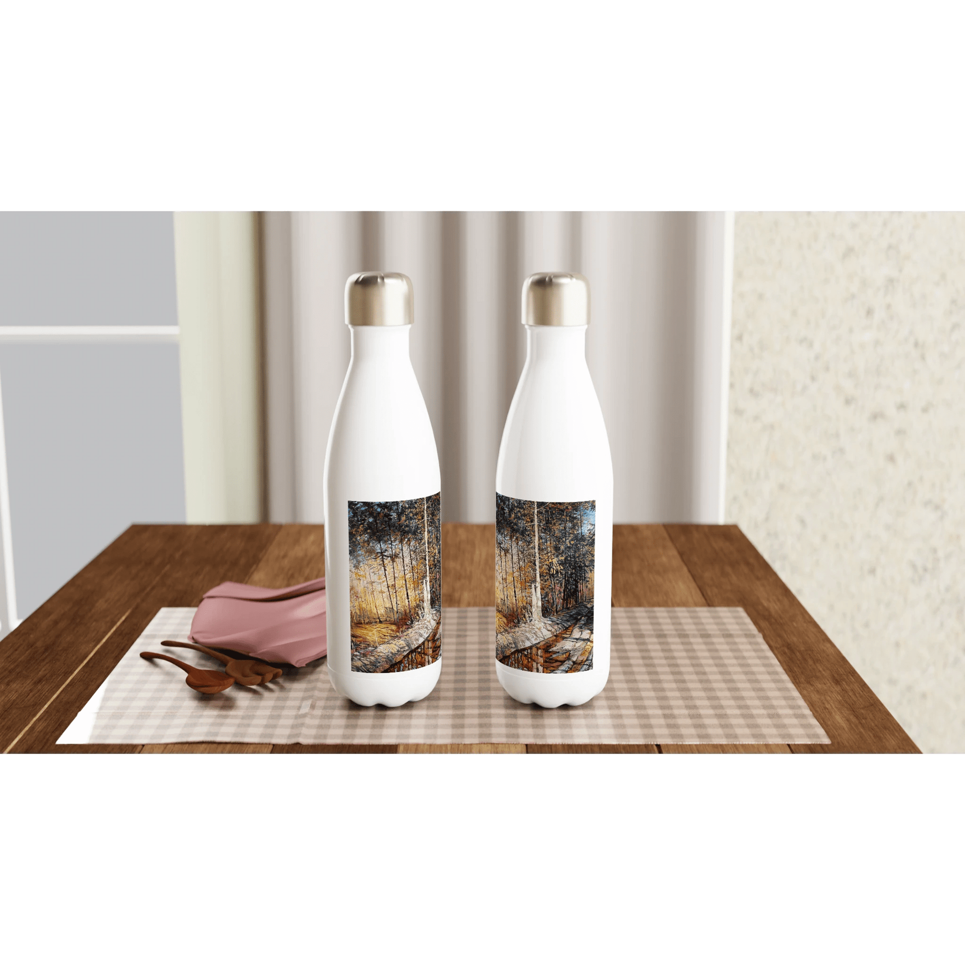 Summer end - White 17oz Stainless Steel Water Bottle - eduardgurevich
