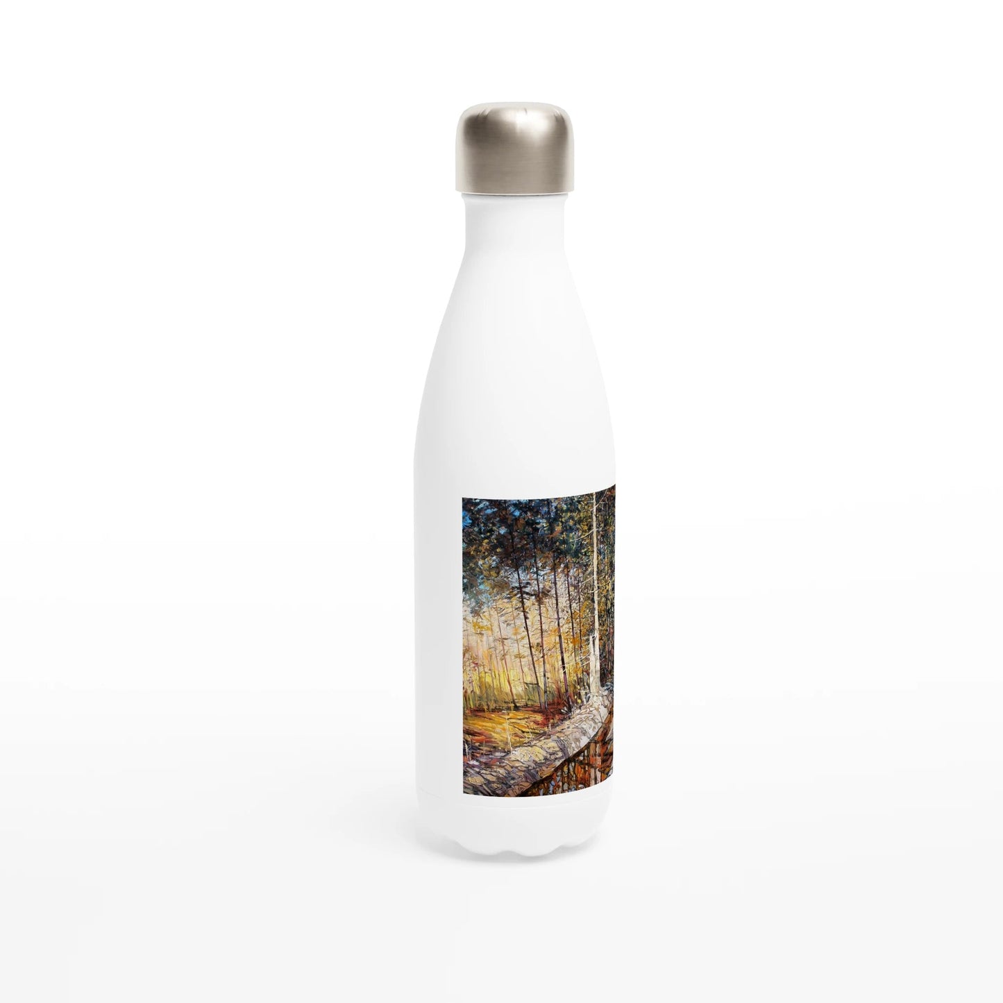 Summer end - White 17oz Stainless Steel Water Bottle - eduardgurevich