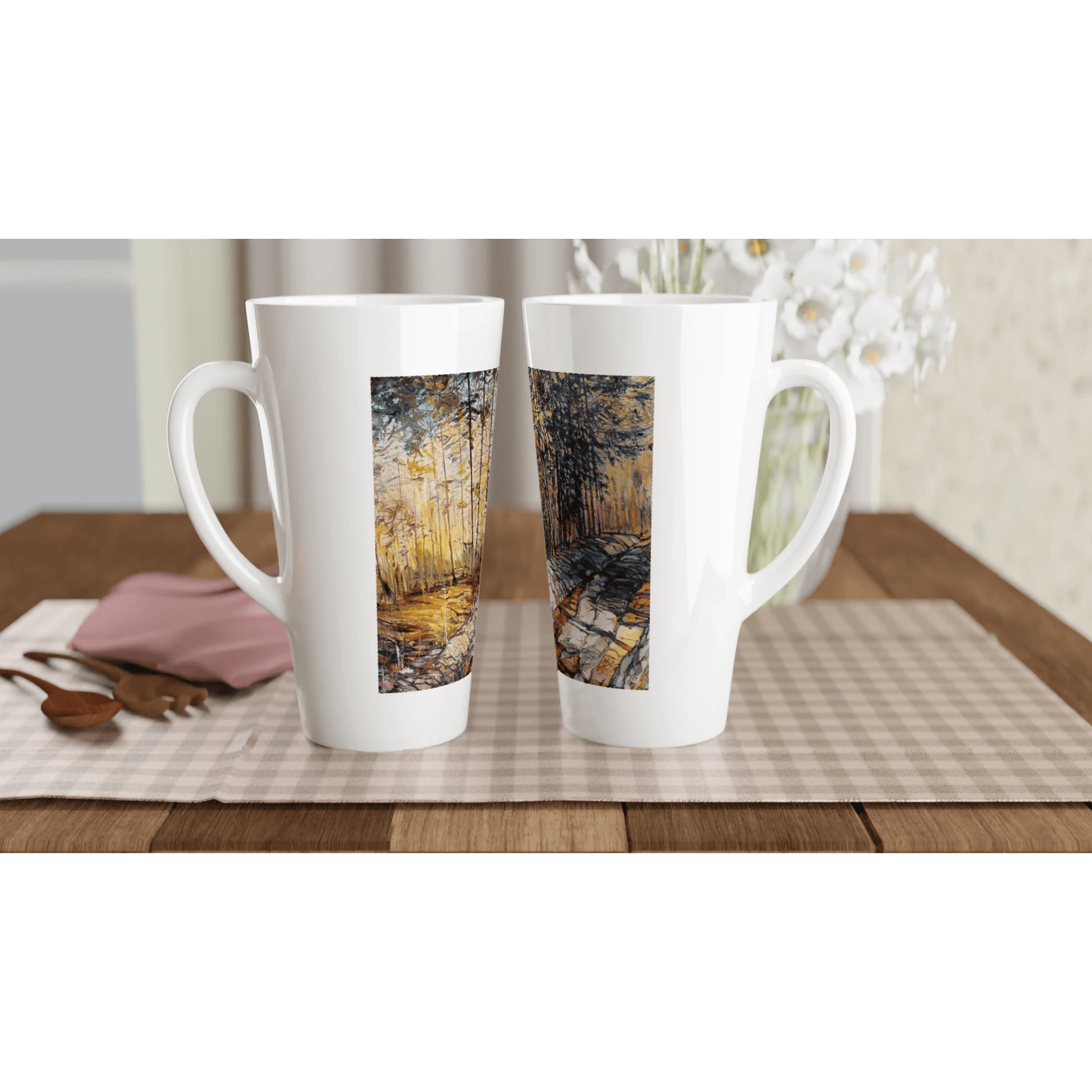 Summer end - White Latte 17oz Ceramic Mug - eduardgurevich