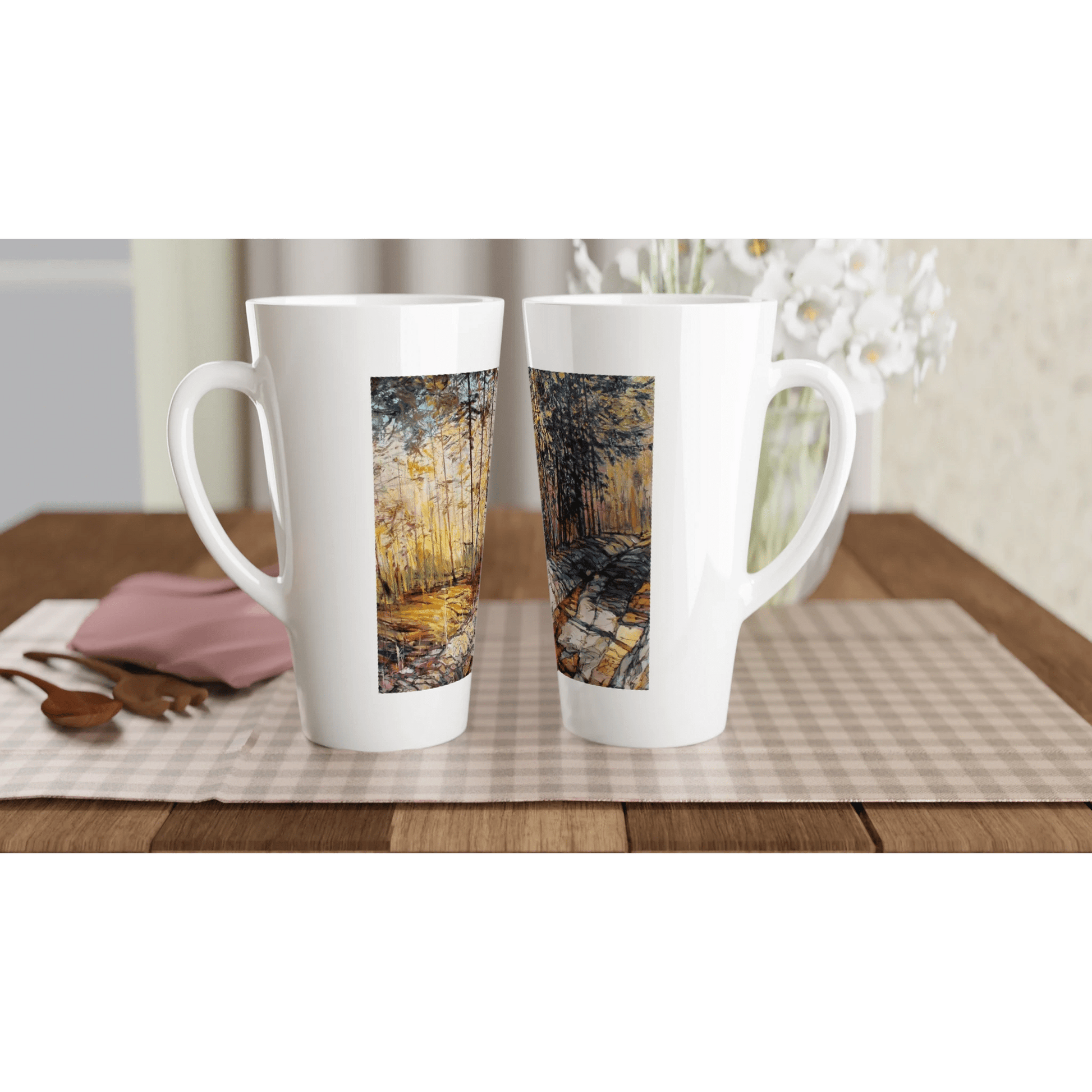 Summer end - White Latte 17oz Ceramic Mug - eduardgurevich