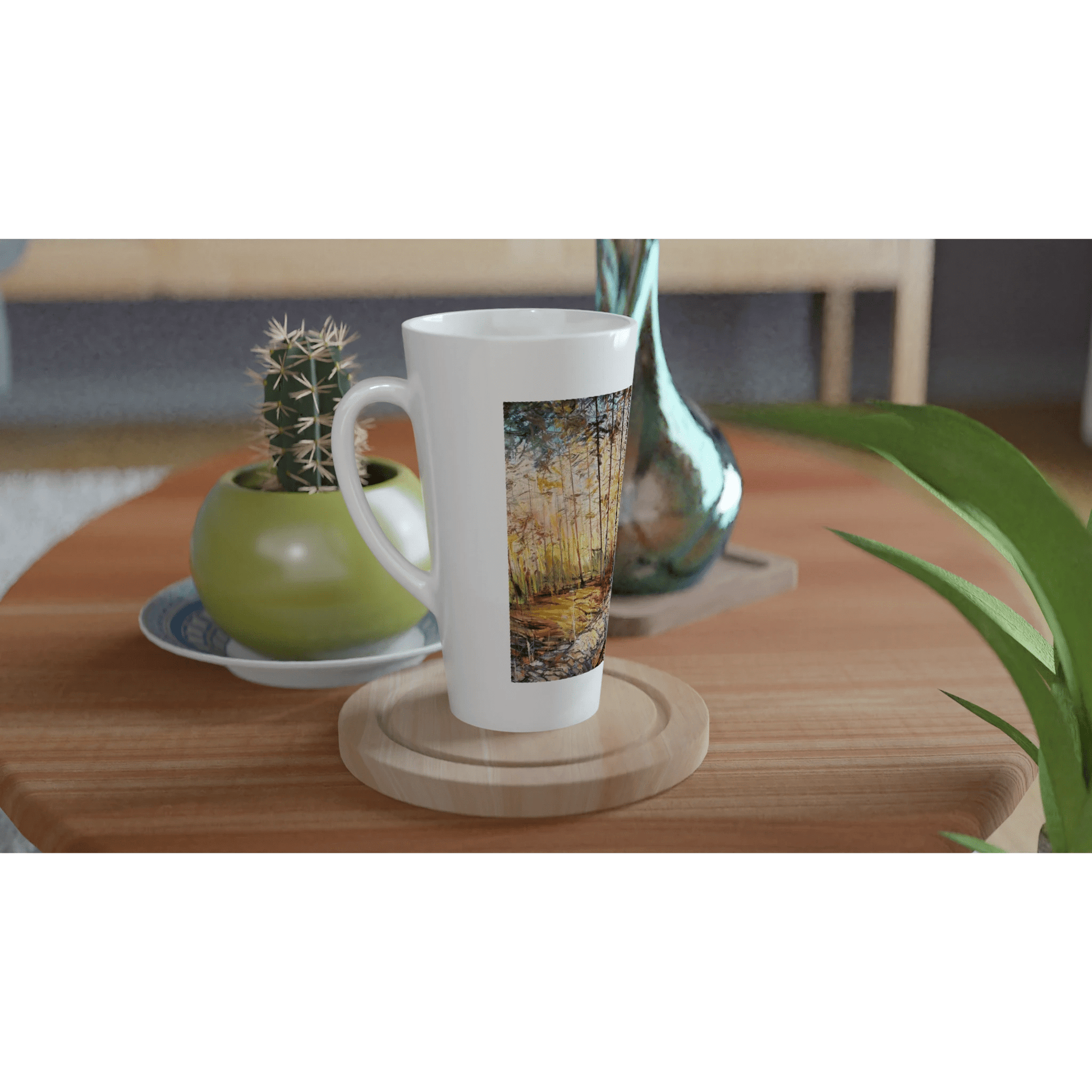 Summer end - White Latte 17oz Ceramic Mug - eduardgurevich