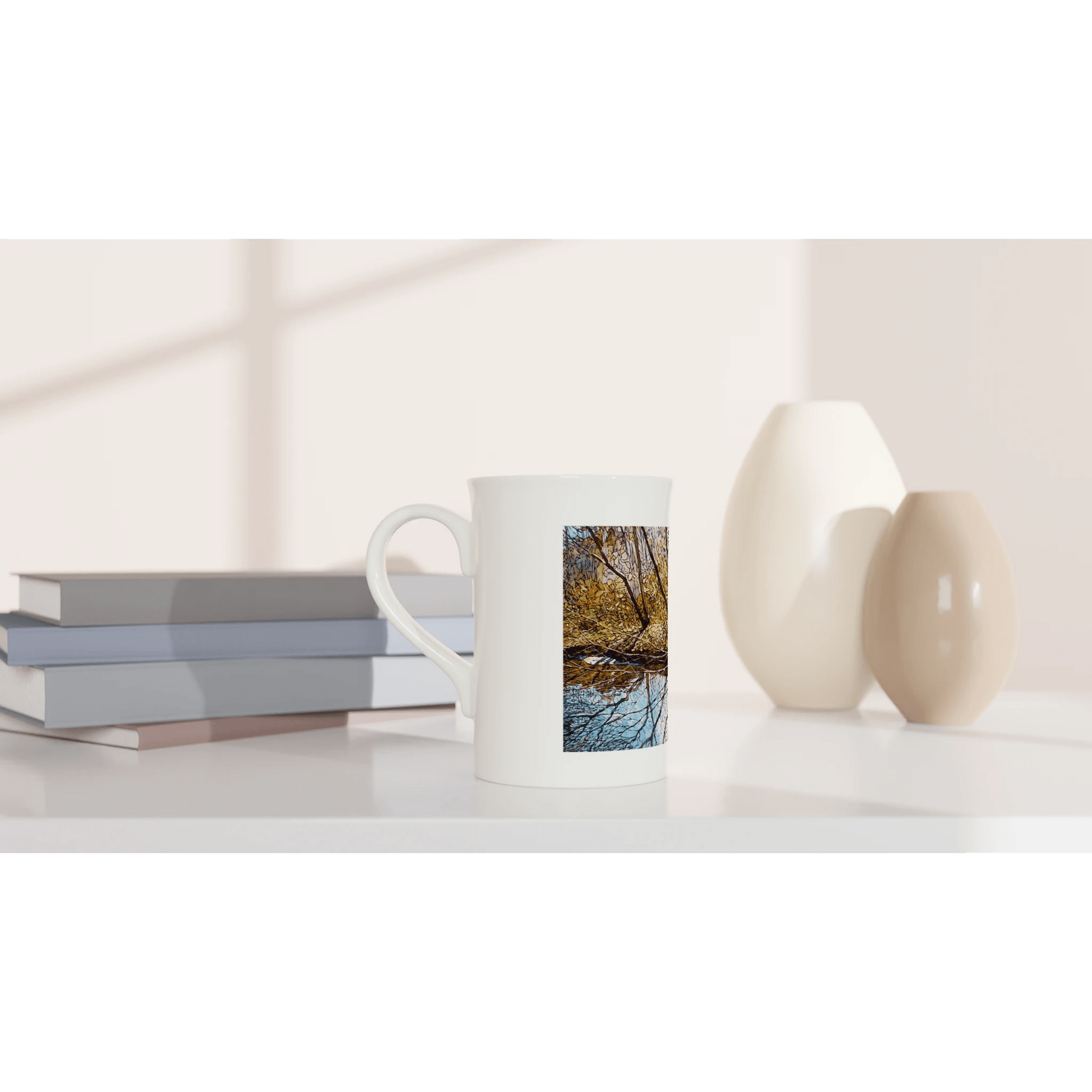 Sun dance - White 10oz Porcelain Slim Mug - eduardgurevich