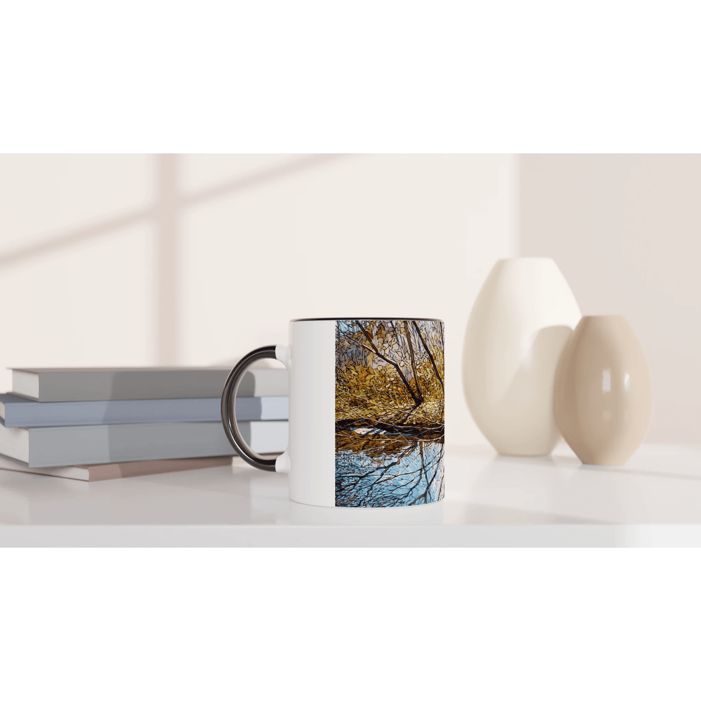 Sun dance - White 11oz Ceramic Mug with Color Inside - eduardgurevich