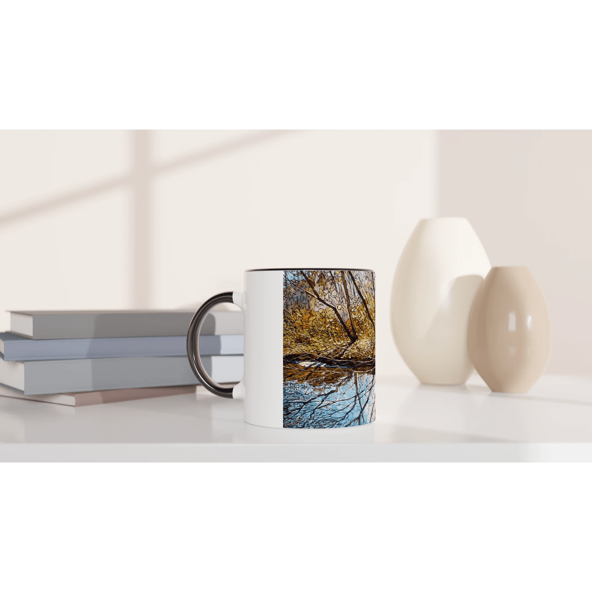 Sun dance - White 11oz Ceramic Mug with Color Inside - eduardgurevich
