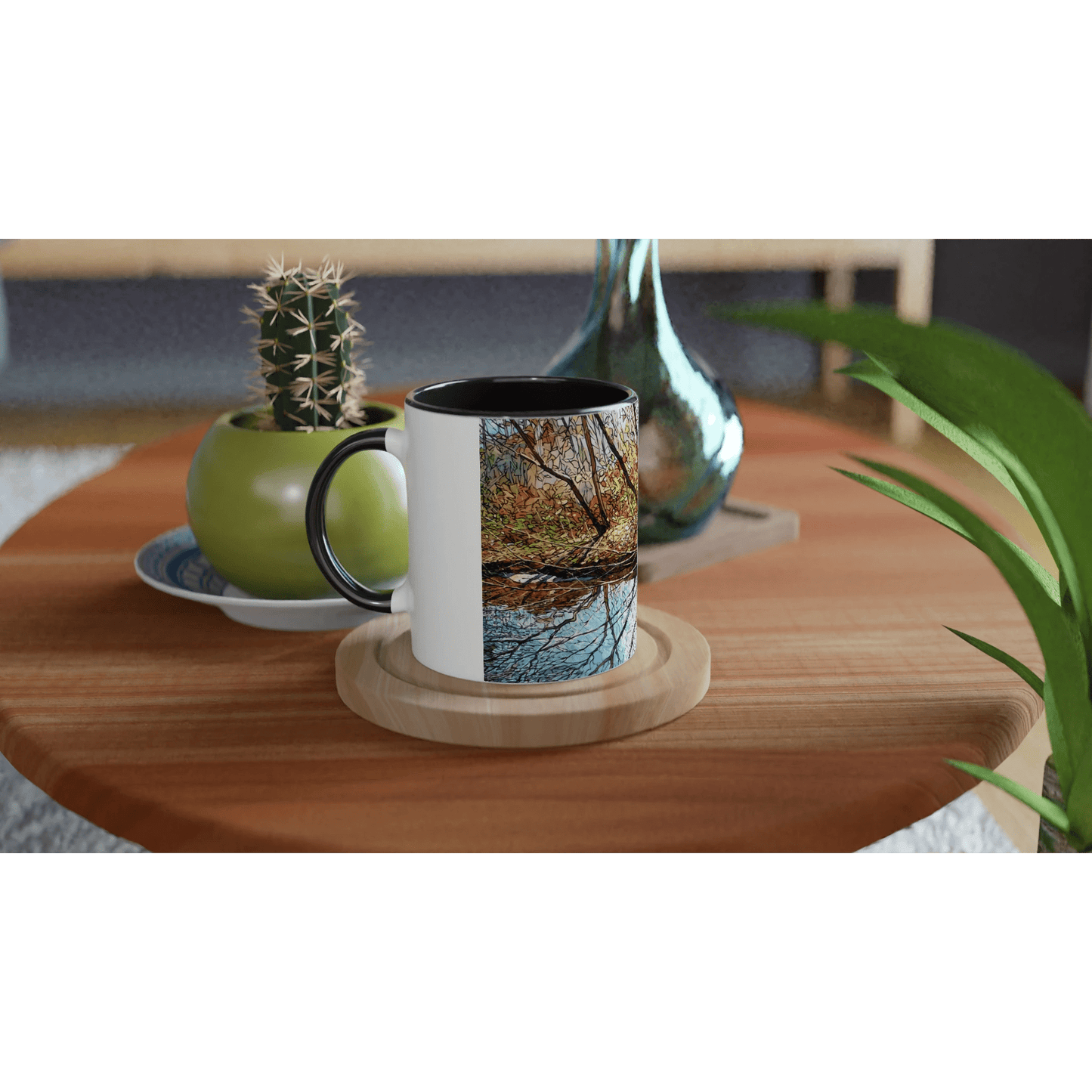 Sun dance - White 11oz Ceramic Mug with Color Inside - eduardgurevich
