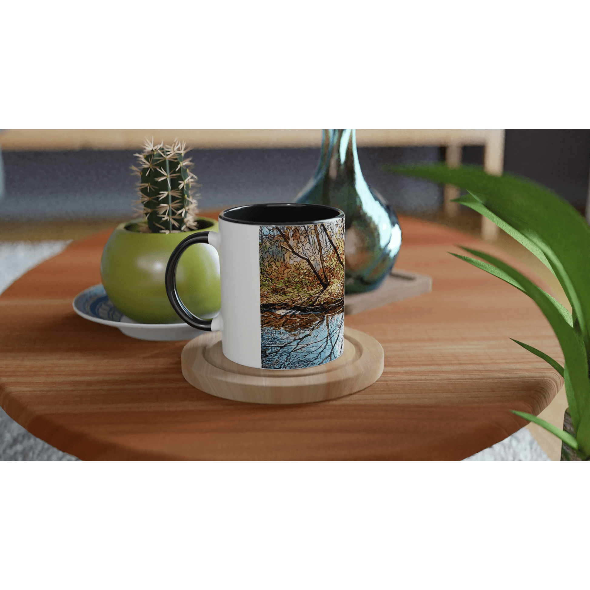 Sun dance - White 11oz Ceramic Mug with Color Inside - eduardgurevich