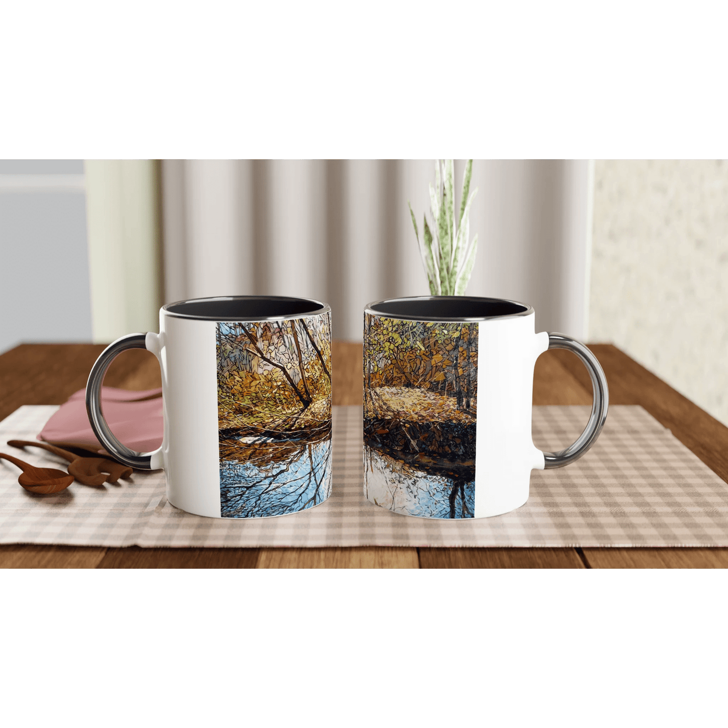 Sun dance - White 11oz Ceramic Mug with Color Inside - eduardgurevich