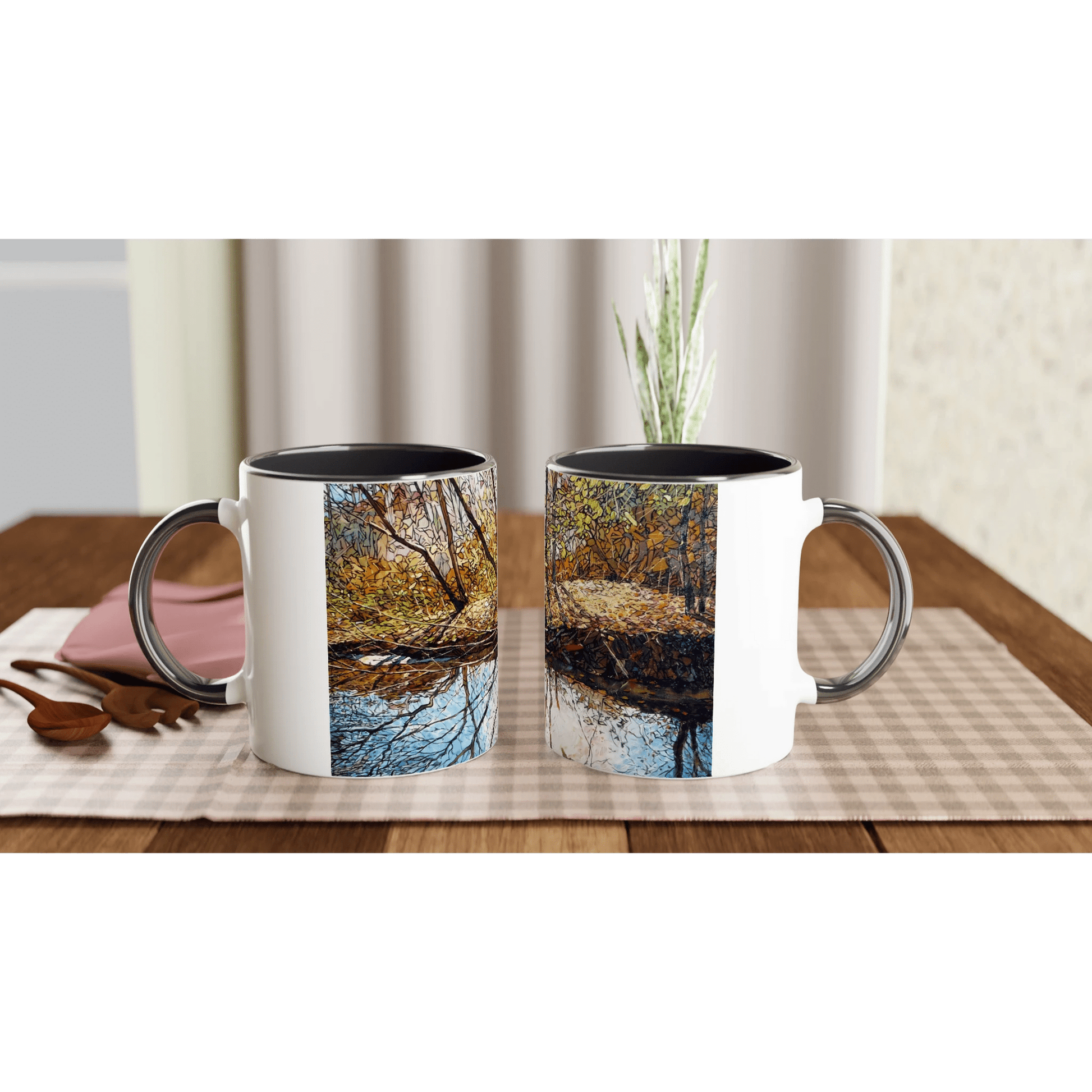 Sun dance - White 11oz Ceramic Mug with Color Inside - eduardgurevich