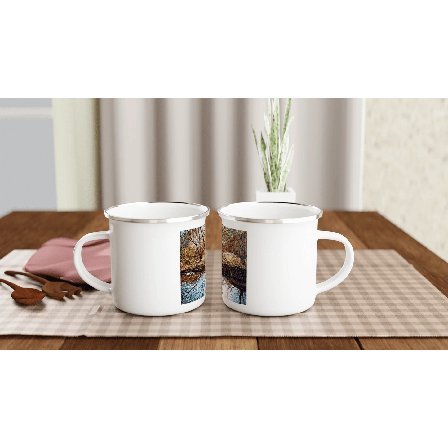 Sun dance - White 12oz Enamel Mug - eduardgurevich