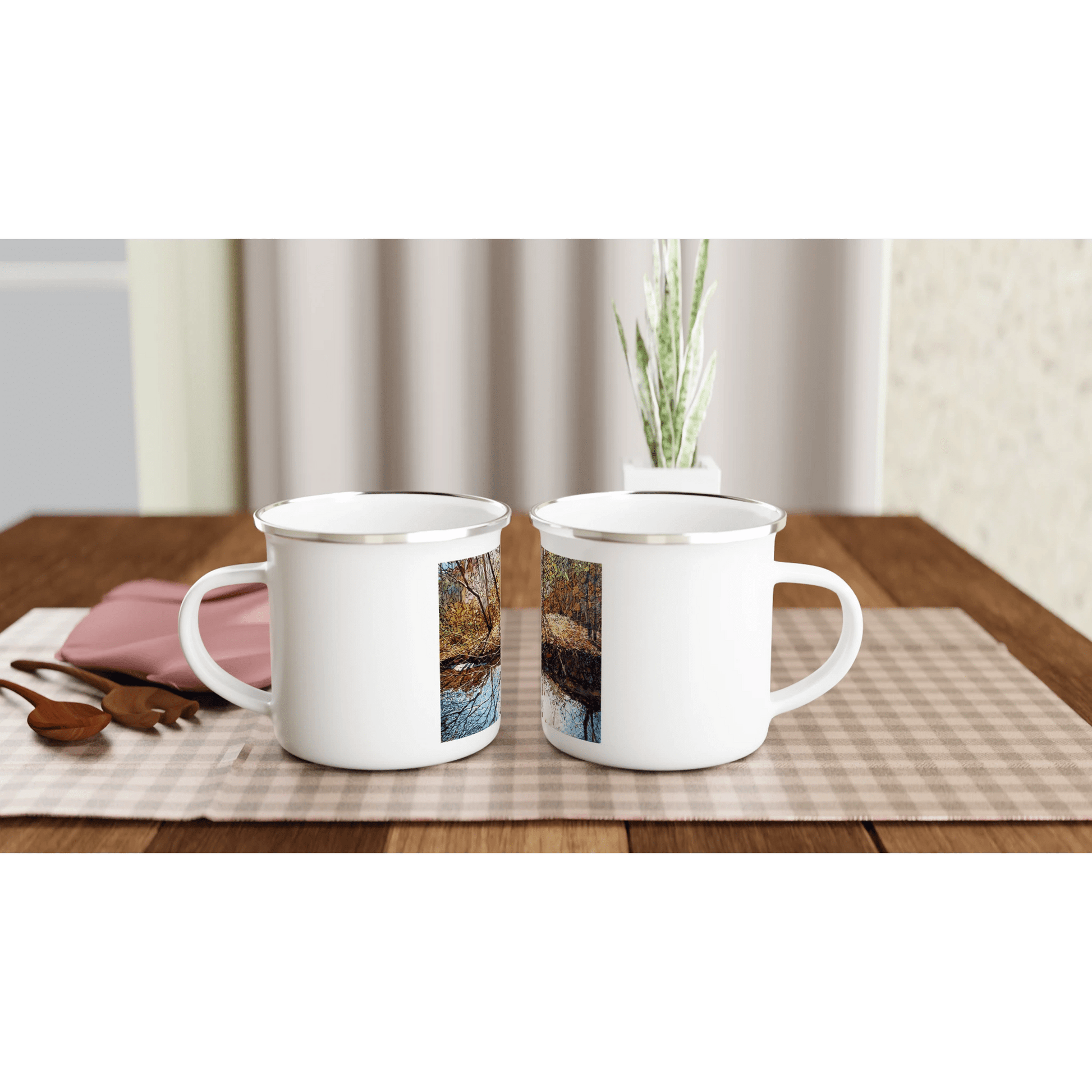 Sun dance - White 12oz Enamel Mug - eduardgurevich