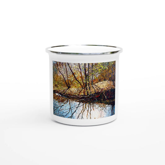 Sun dance - White 12oz Enamel Mug - eduardgurevich