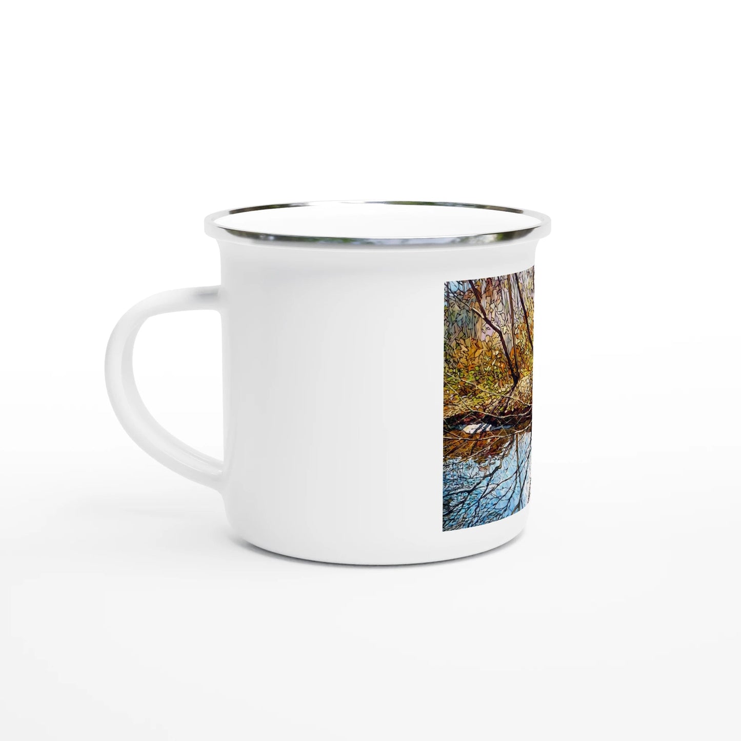Sun dance - White 12oz Enamel Mug - eduardgurevich