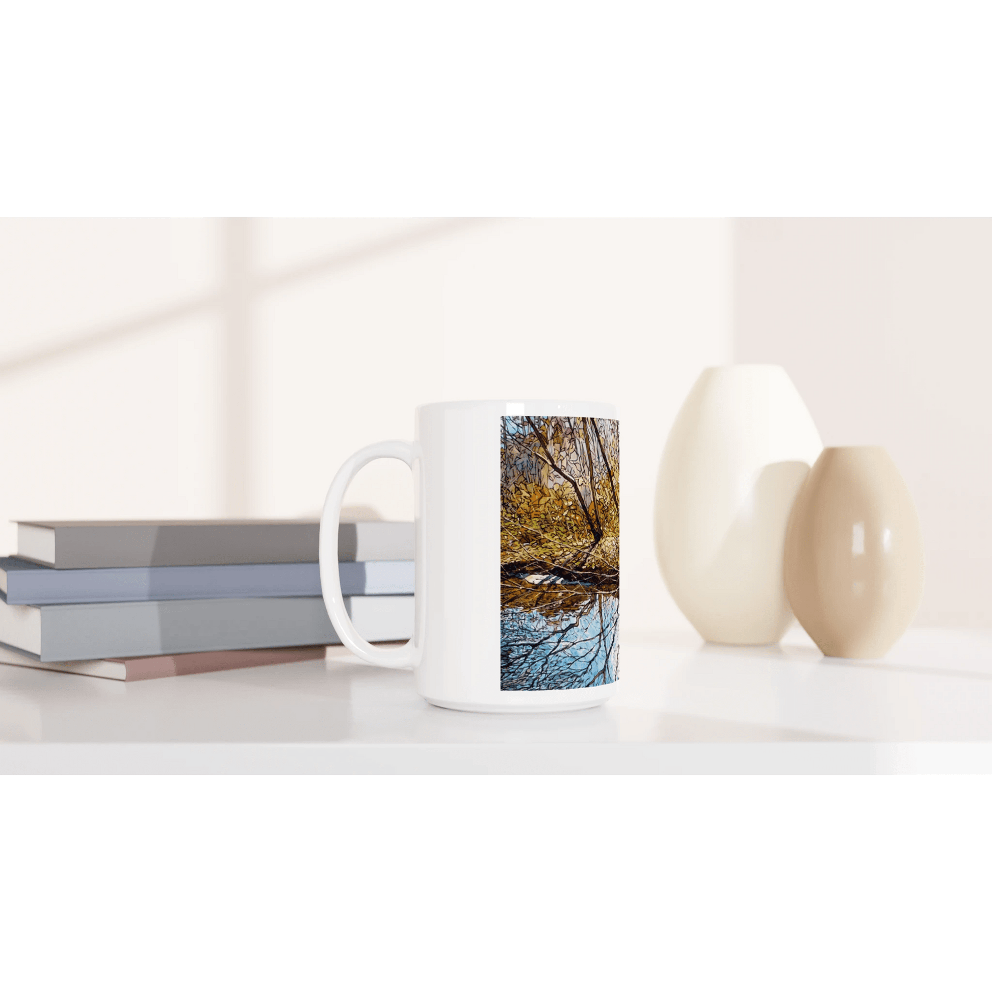 Sun dance - White 15oz Ceramic Mug - eduardgurevich
