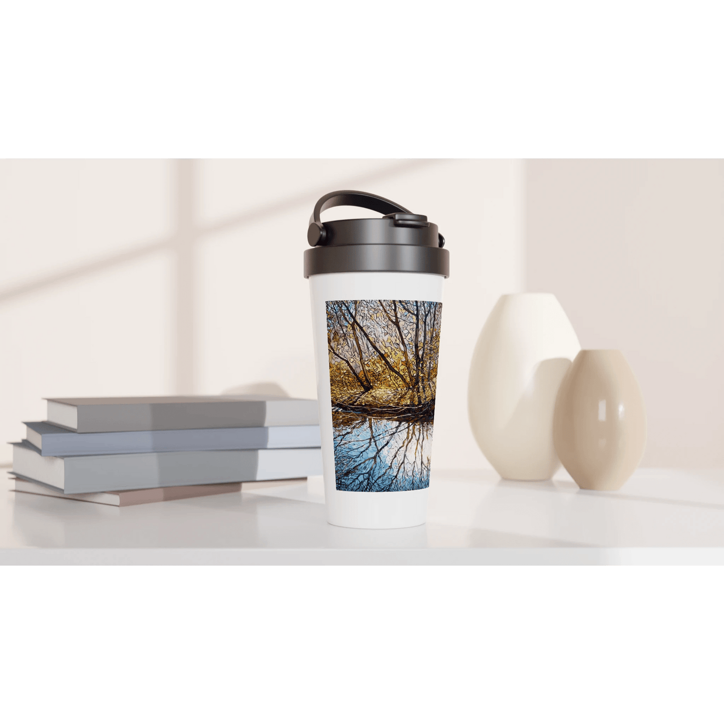 Sun dance - White 15oz Stainless Steel Travel Mug - eduardgurevich