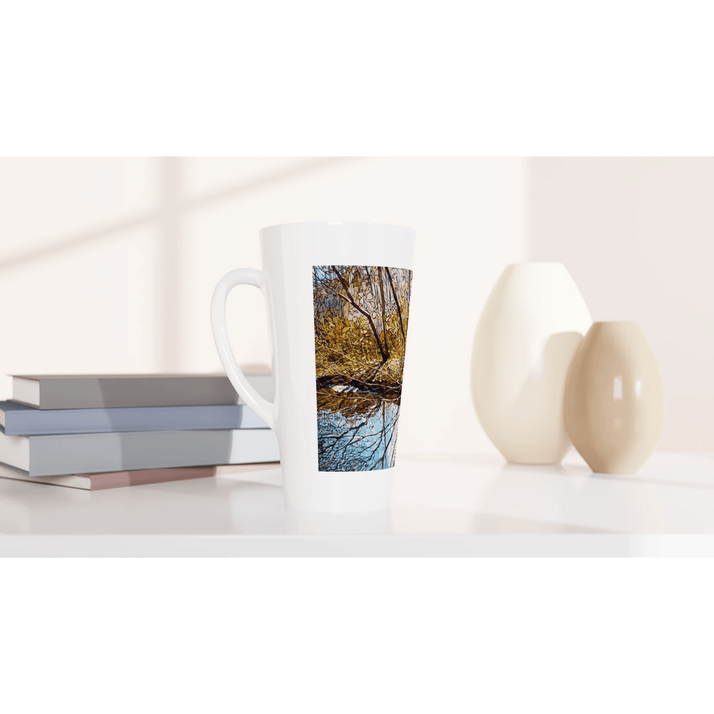Sun dance - White Latte 17oz Ceramic Mug - eduardgurevich
