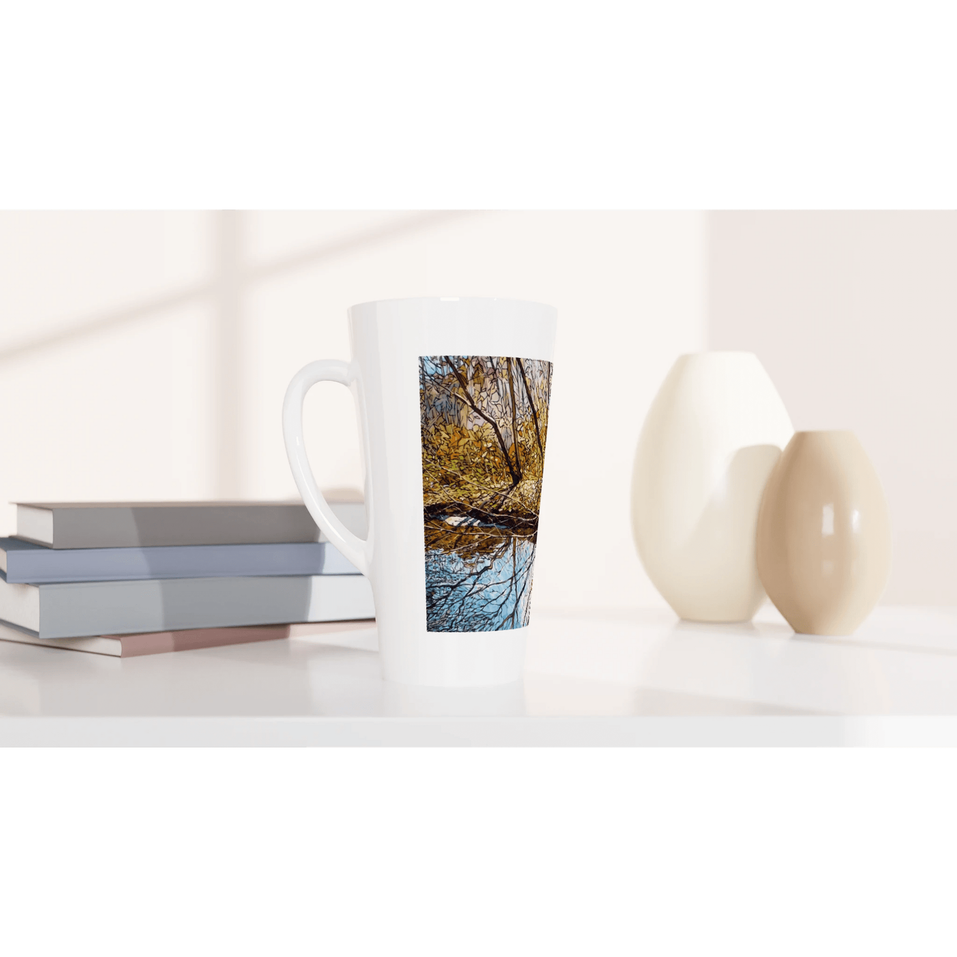 Sun dance - White Latte 17oz Ceramic Mug - eduardgurevich