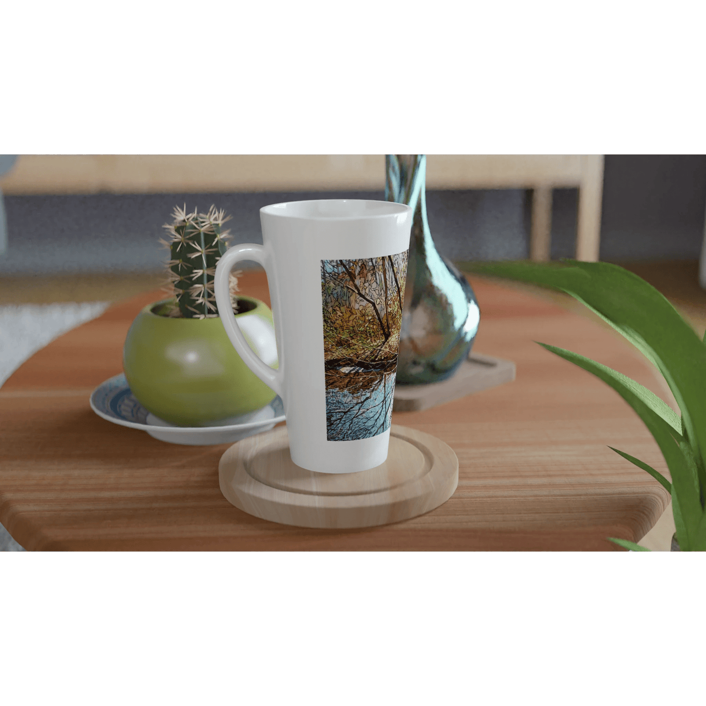 Sun dance - White Latte 17oz Ceramic Mug - eduardgurevich
