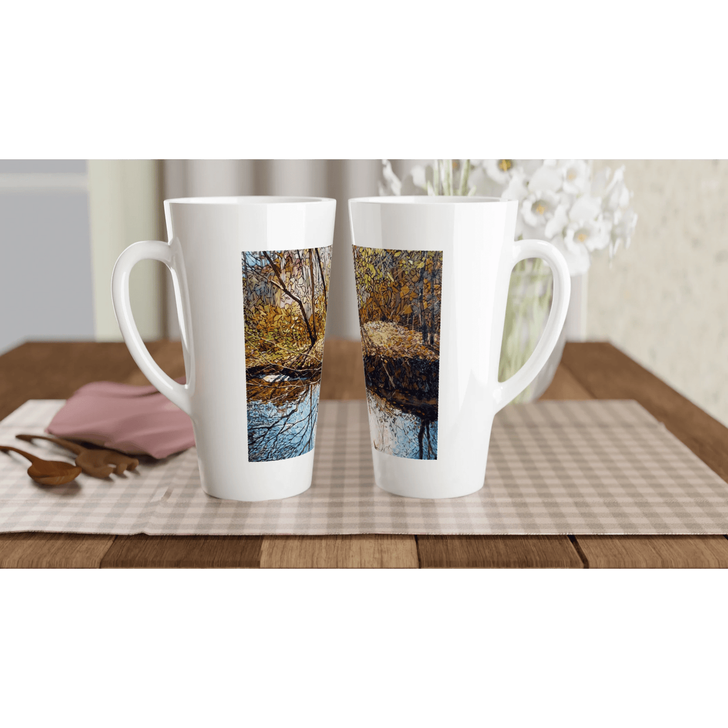 Sun dance - White Latte 17oz Ceramic Mug - eduardgurevich