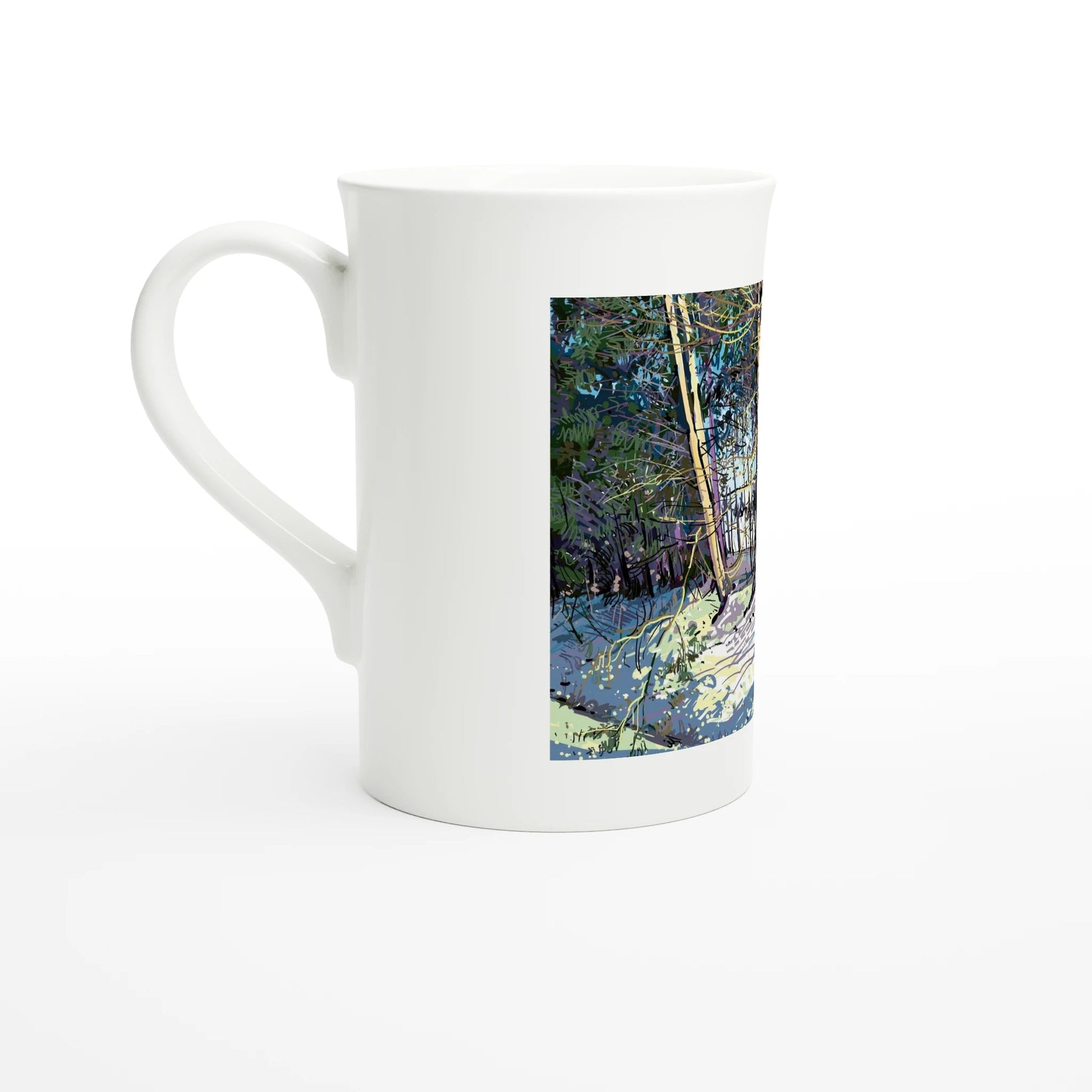 Winterized illustration - White 10oz Porcelain Slim Mug - eduardgurevich