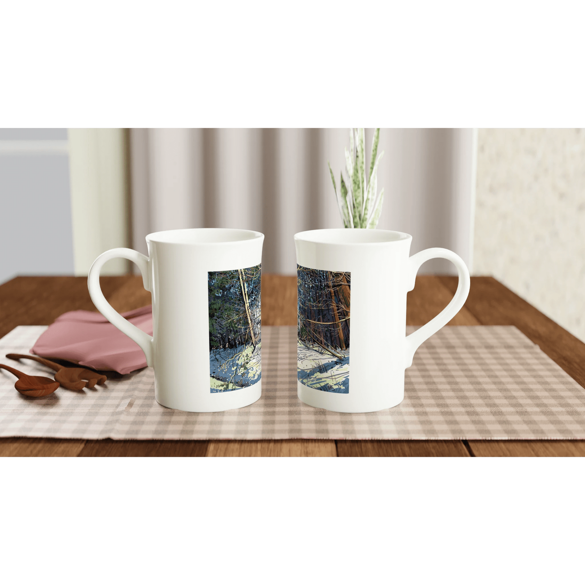 Winterized illustration - White 10oz Porcelain Slim Mug - eduardgurevich