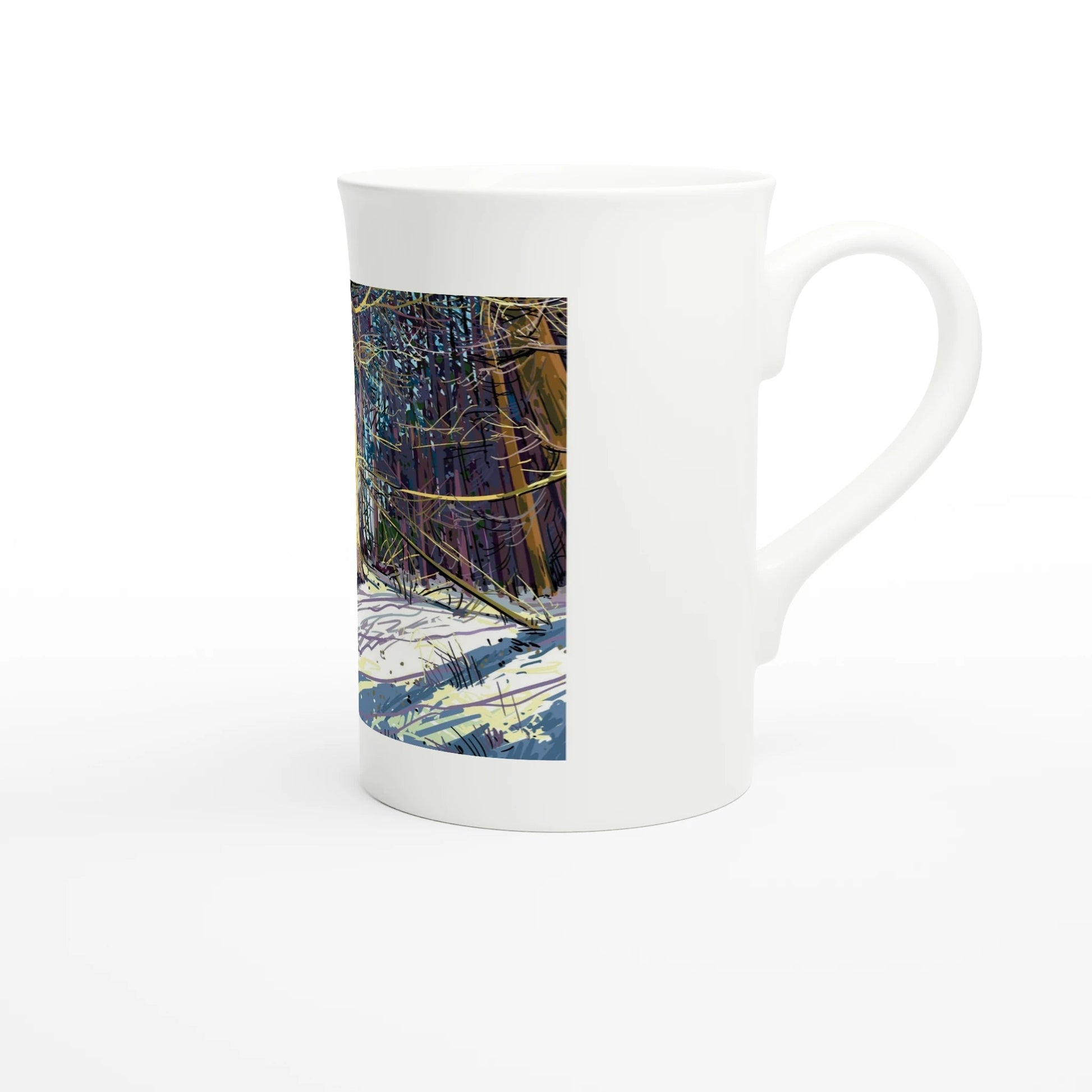 Winterized illustration - White 10oz Porcelain Slim Mug - eduardgurevich