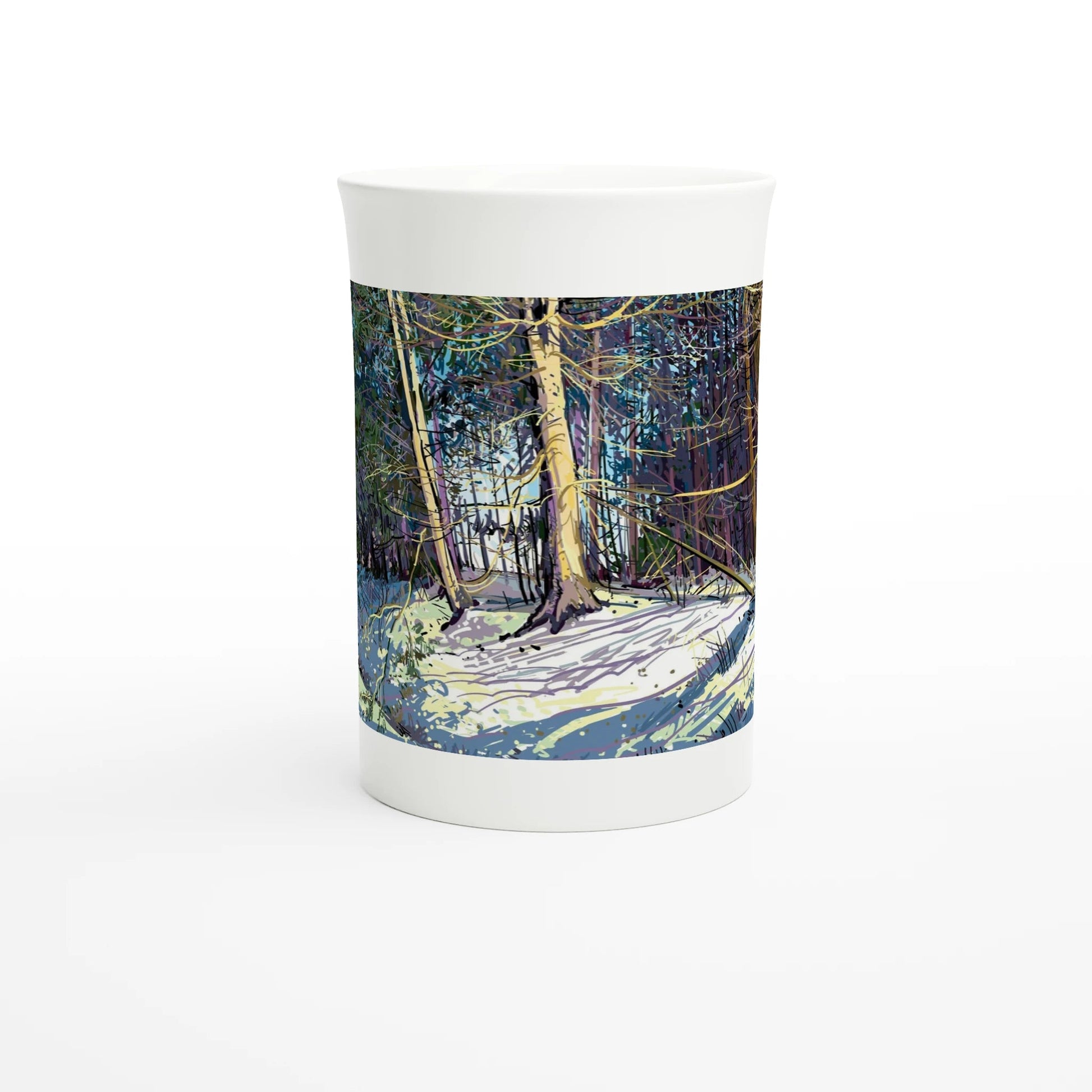 Winterized illustration - White 10oz Porcelain Slim Mug - eduardgurevich