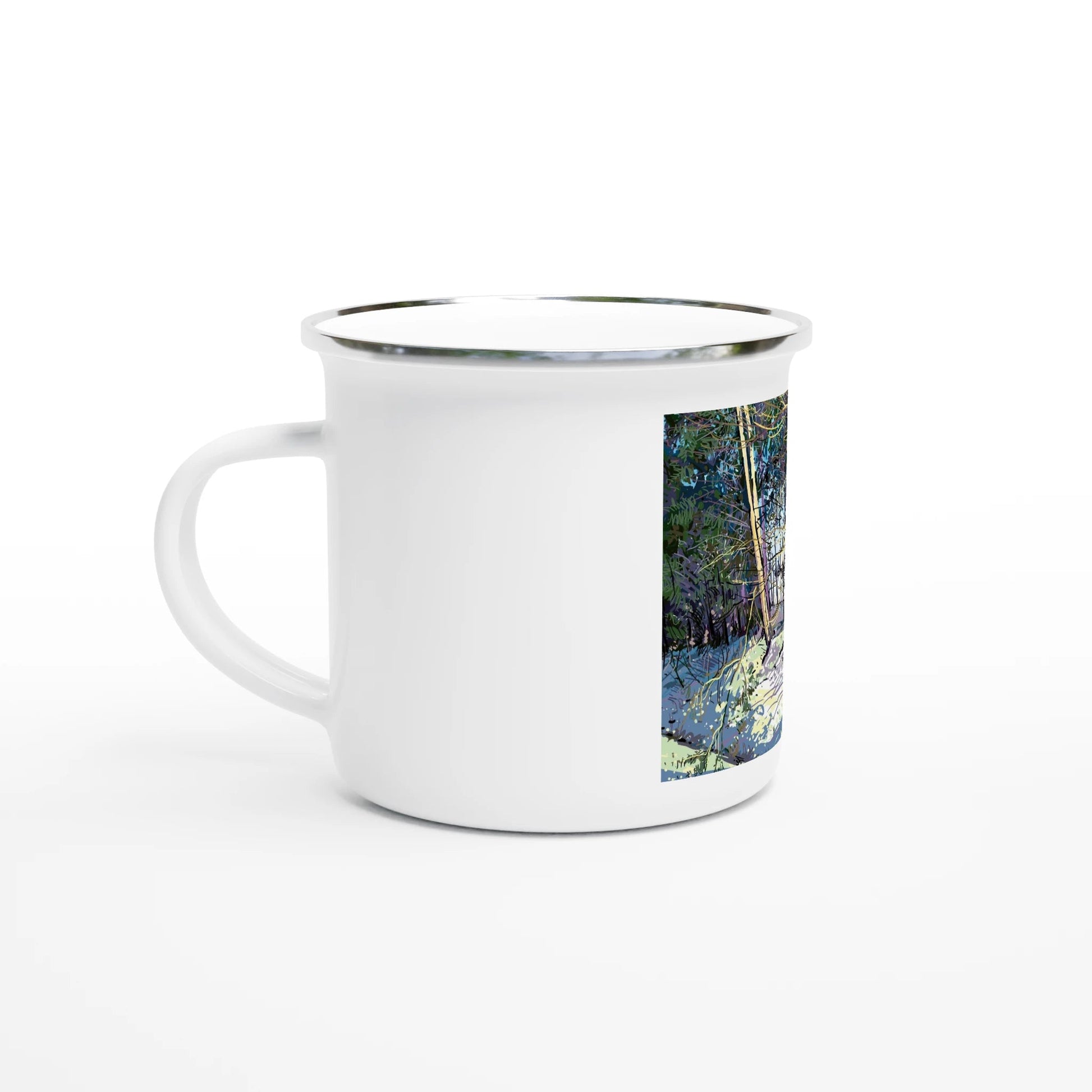 Winterized illustration - White 12oz Enamel Mug - eduardgurevich