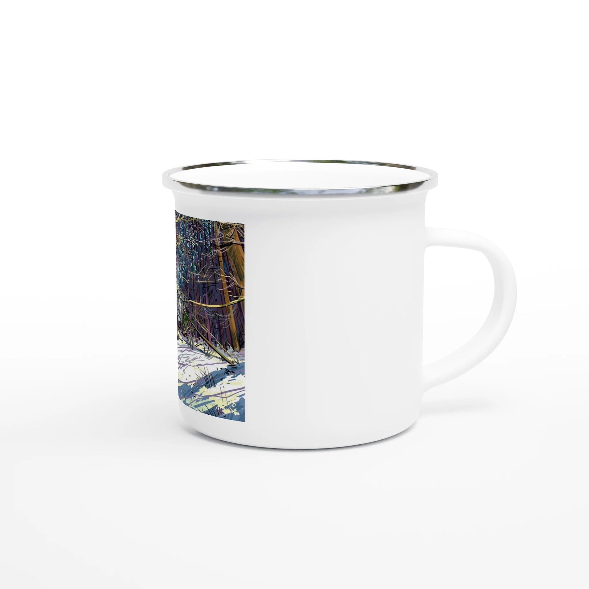 Winterized illustration - White 12oz Enamel Mug - eduardgurevich