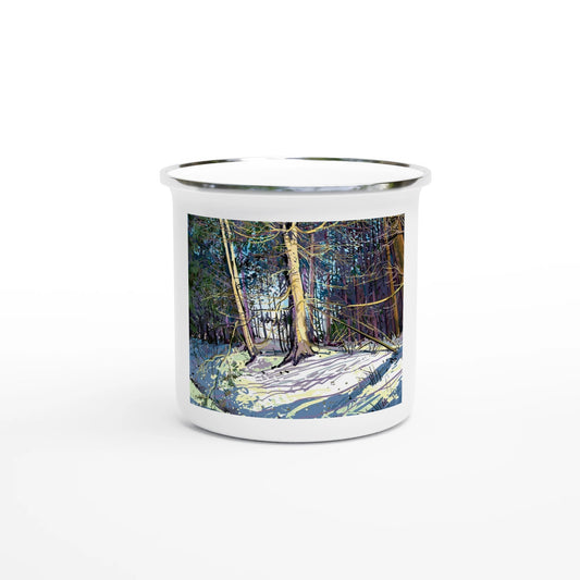 Winterized illustration - White 12oz Enamel Mug - eduardgurevich
